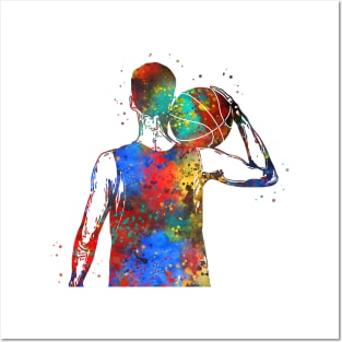 Basketball Player Male with Ball Posters and Art